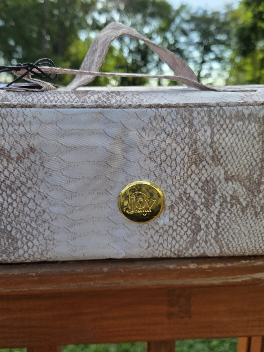 NWT Joy Mangano Large Better Beauty Case - Snakeskin Roll Up Organizer